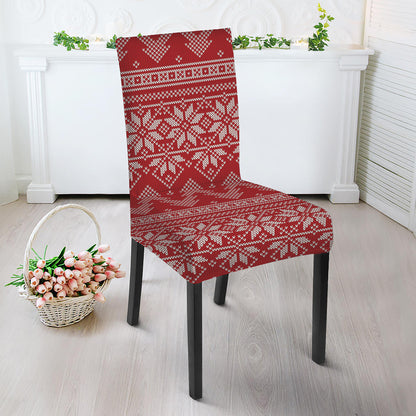 Christmas Festive Knitted Pattern Print Dining Chair Slipcover