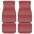 Christmas Festive Knitted Pattern Print Front and Back Car Floor Mats