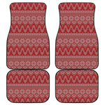 Christmas Festive Knitted Pattern Print Front and Back Car Floor Mats