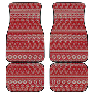 Christmas Festive Knitted Pattern Print Front and Back Car Floor Mats