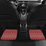 Christmas Festive Knitted Pattern Print Front and Back Car Floor Mats