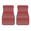 Christmas Festive Knitted Pattern Print Front Car Floor Mats