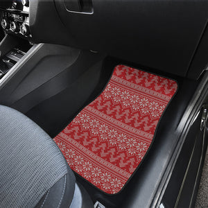 Christmas Festive Knitted Pattern Print Front Car Floor Mats
