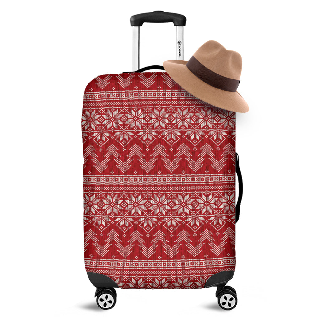 Christmas Festive Knitted Pattern Print Luggage Cover