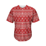 Christmas Festive Knitted Pattern Print Men's Baseball Jersey
