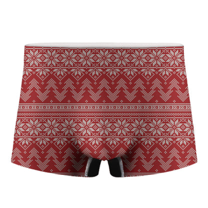 Christmas Festive Knitted Pattern Print Men's Boxer Briefs