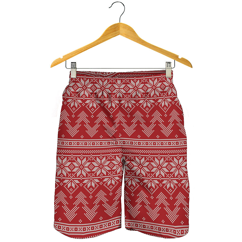 Christmas Festive Knitted Pattern Print Men's Shorts