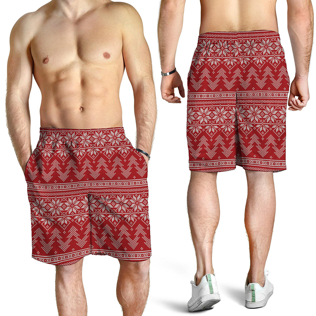 Christmas Festive Knitted Pattern Print Men's Shorts