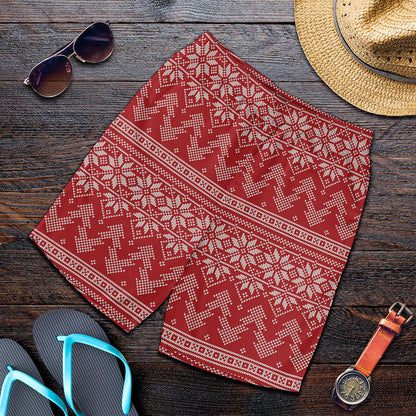 Christmas Festive Knitted Pattern Print Men's Shorts