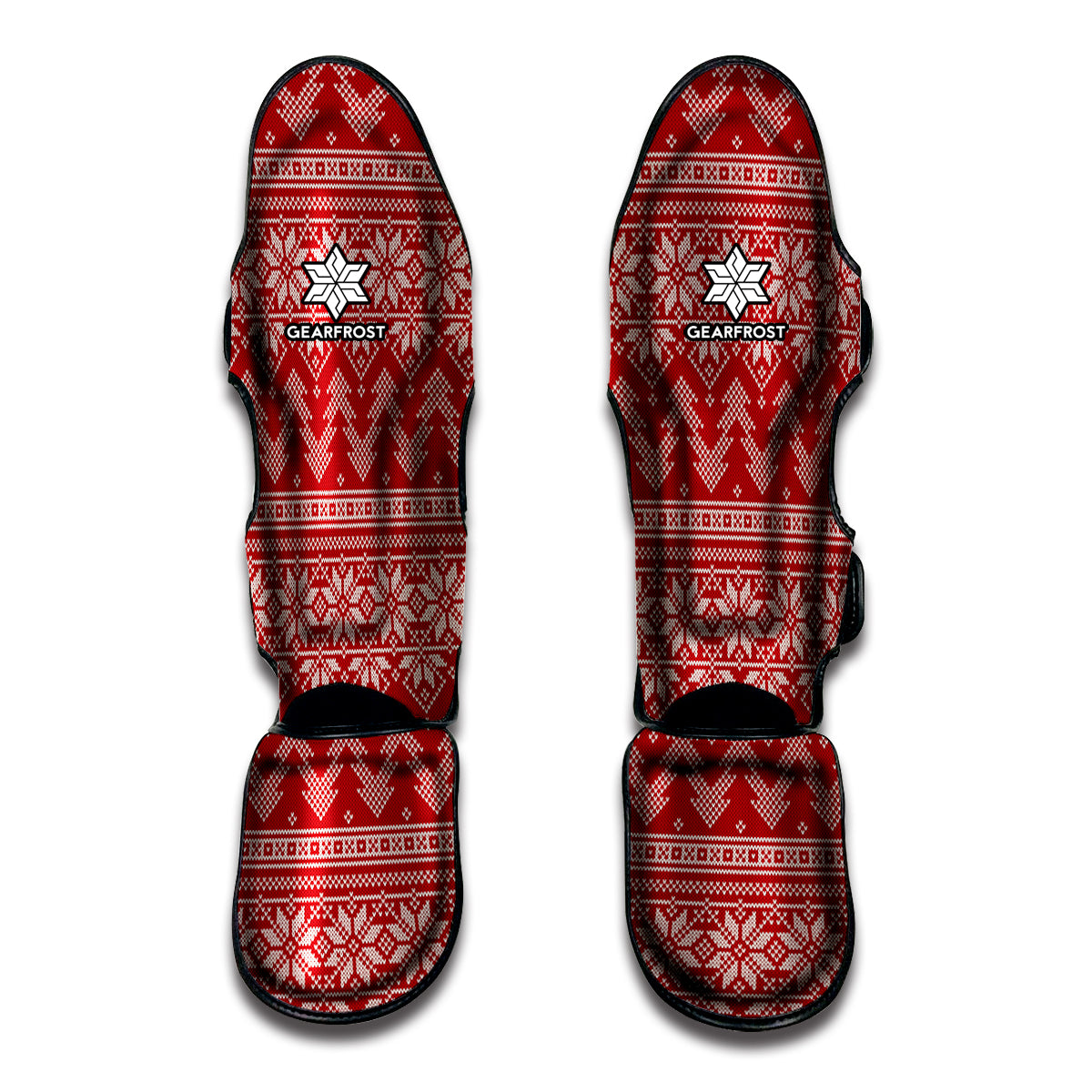 Christmas Festive Knitted Pattern Print Muay Thai Shin Guard