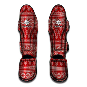 Christmas Festive Knitted Pattern Print Muay Thai Shin Guard