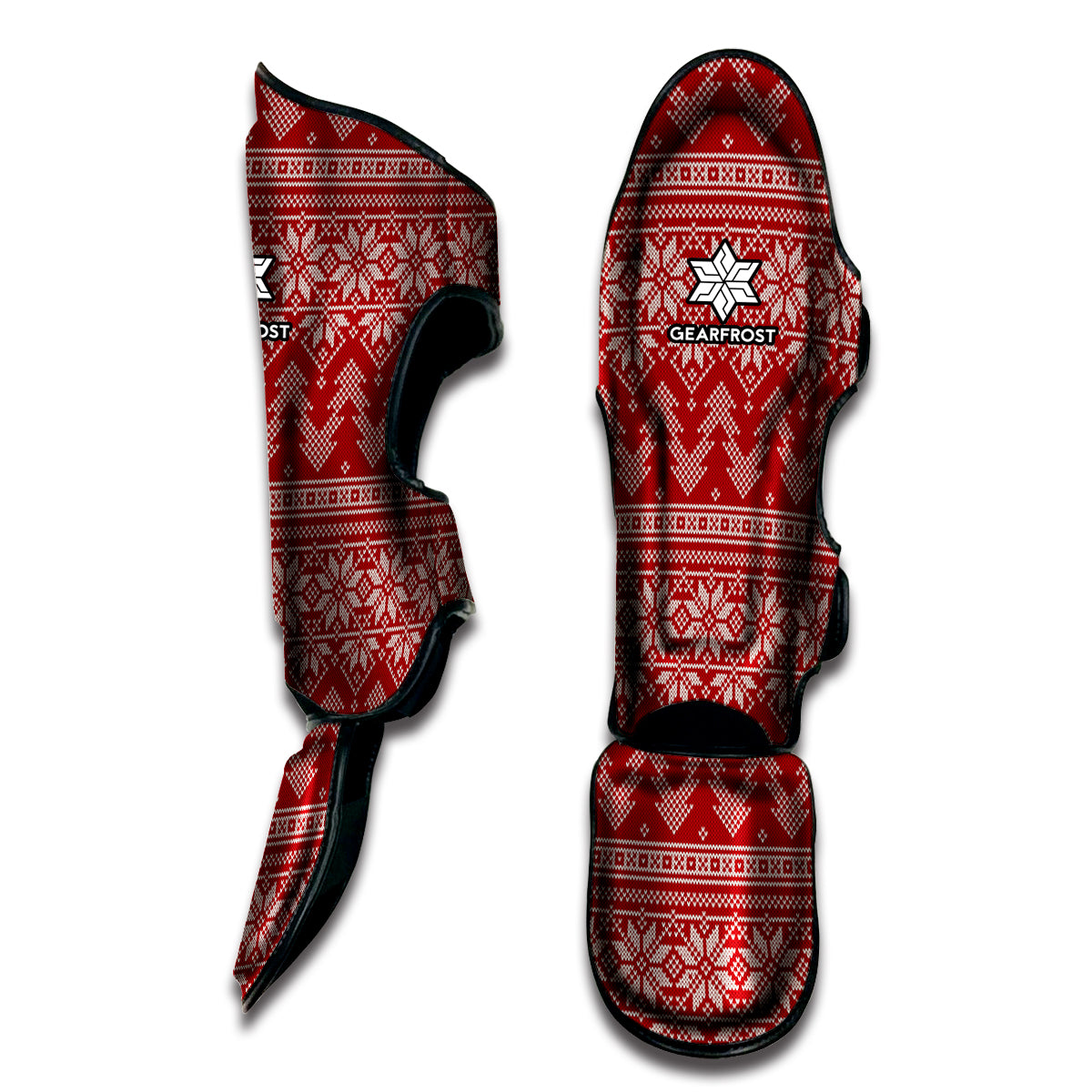 Christmas Festive Knitted Pattern Print Muay Thai Shin Guard