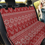 Christmas Festive Knitted Pattern Print Pet Car Back Seat Cover