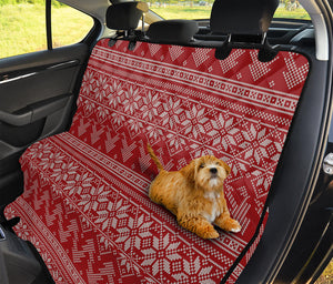 Christmas Festive Knitted Pattern Print Pet Car Back Seat Cover