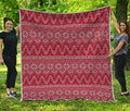 Christmas Festive Knitted Pattern Print Quilt