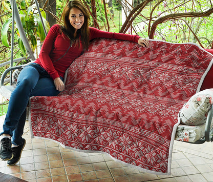 Christmas Festive Knitted Pattern Print Quilt