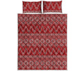 Christmas Festive Knitted Pattern Print Quilt Bed Set