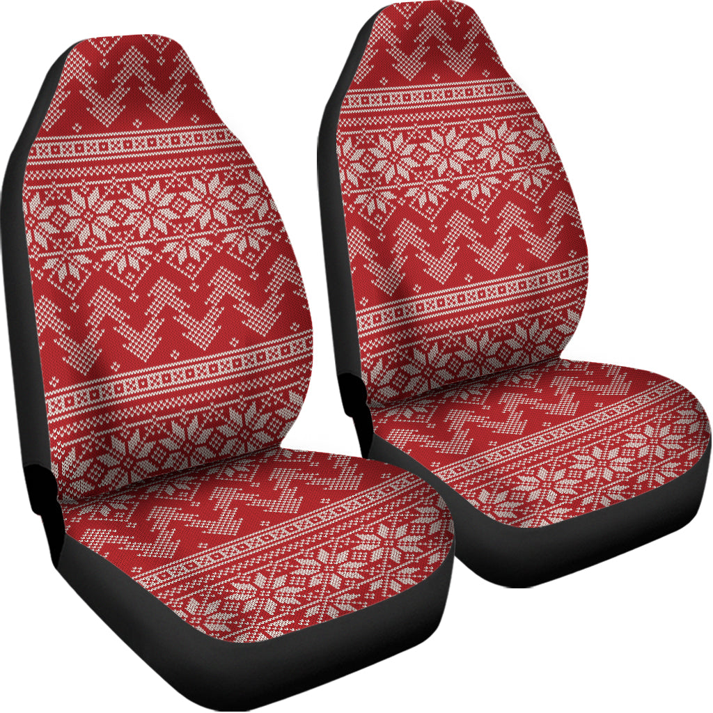 Christmas Festive Knitted Pattern Print Universal Fit Car Seat Covers