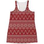 Christmas Festive Knitted Pattern Print Women's Racerback Tank Top