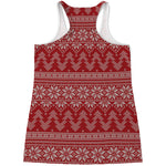 Christmas Festive Knitted Pattern Print Women's Racerback Tank Top