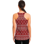 Christmas Festive Knitted Pattern Print Women's Racerback Tank Top