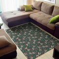 Christmas Floral Dragonfly Pattern Print Floor Mat