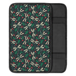 Christmas Floral Dragonfly Pattern Print Car Center Console Cover