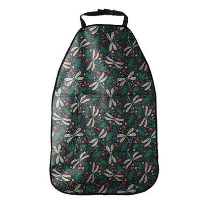 Christmas Floral Dragonfly Pattern Print Car Seat Organizers