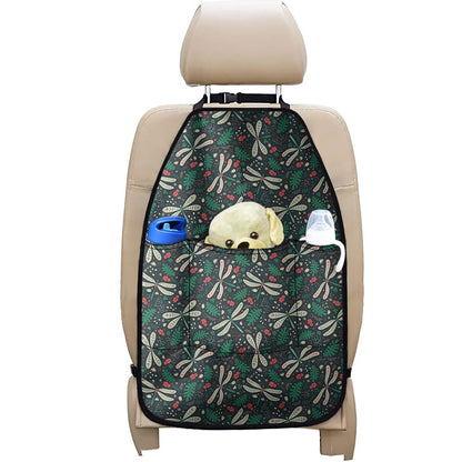 Christmas Floral Dragonfly Pattern Print Car Seat Organizers