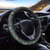 Christmas Floral Dragonfly Pattern Print Car Steering Wheel Cover