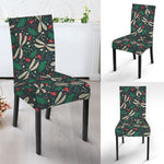 Christmas Floral Dragonfly Pattern Print Dining Chair Slipcover