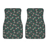 Christmas Floral Dragonfly Pattern Print Front Car Floor Mats