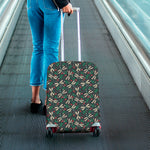 Christmas Floral Dragonfly Pattern Print Luggage Cover