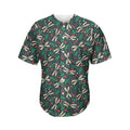 Christmas Floral Dragonfly Pattern Print Men's Baseball Jersey
