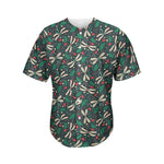 Christmas Floral Dragonfly Pattern Print Men's Baseball Jersey