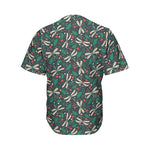 Christmas Floral Dragonfly Pattern Print Men's Baseball Jersey