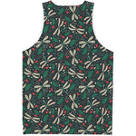 Christmas Floral Dragonfly Pattern Print Men's Tank Top