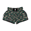 Christmas Floral Dragonfly Pattern Print Muay Thai Boxing Shorts