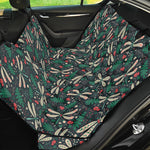 Christmas Floral Dragonfly Pattern Print Pet Car Back Seat Cover