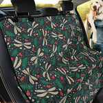 Christmas Floral Dragonfly Pattern Print Pet Car Back Seat Cover