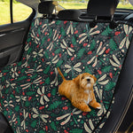 Christmas Floral Dragonfly Pattern Print Pet Car Back Seat Cover