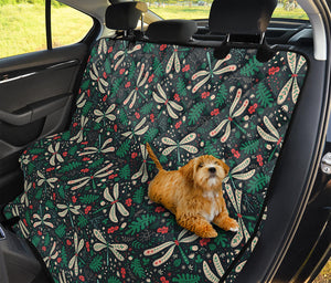 Christmas Floral Dragonfly Pattern Print Pet Car Back Seat Cover