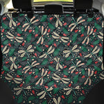 Christmas Floral Dragonfly Pattern Print Pet Car Back Seat Cover