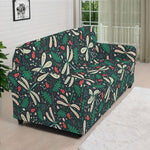 Christmas Floral Dragonfly Pattern Print Sofa Cover