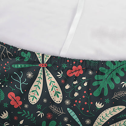 Christmas Floral Dragonfly Pattern Print Sofa Cover