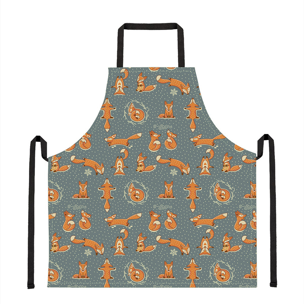 Christmas Fox Pattern Print Apron