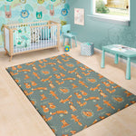 Christmas Fox Pattern Print Area Rug