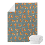 Christmas Fox Pattern Print Blanket