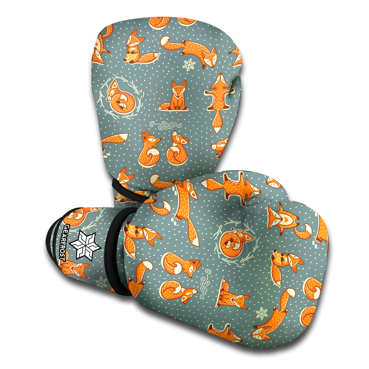 Christmas Fox Pattern Print Boxing Gloves