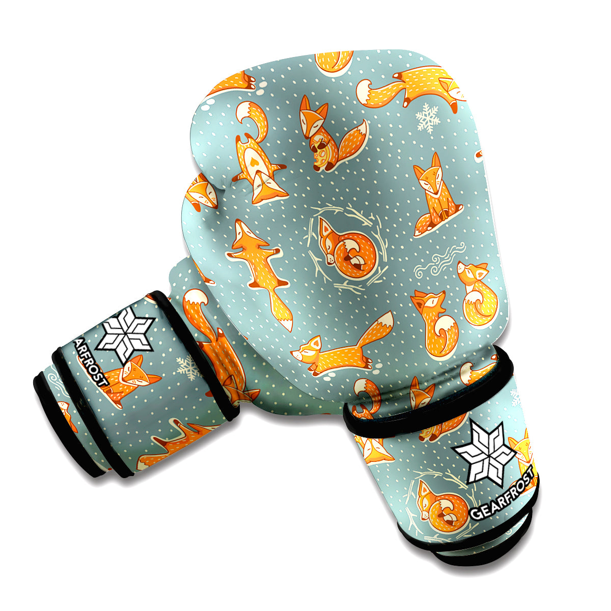 Christmas Fox Pattern Print Boxing Gloves